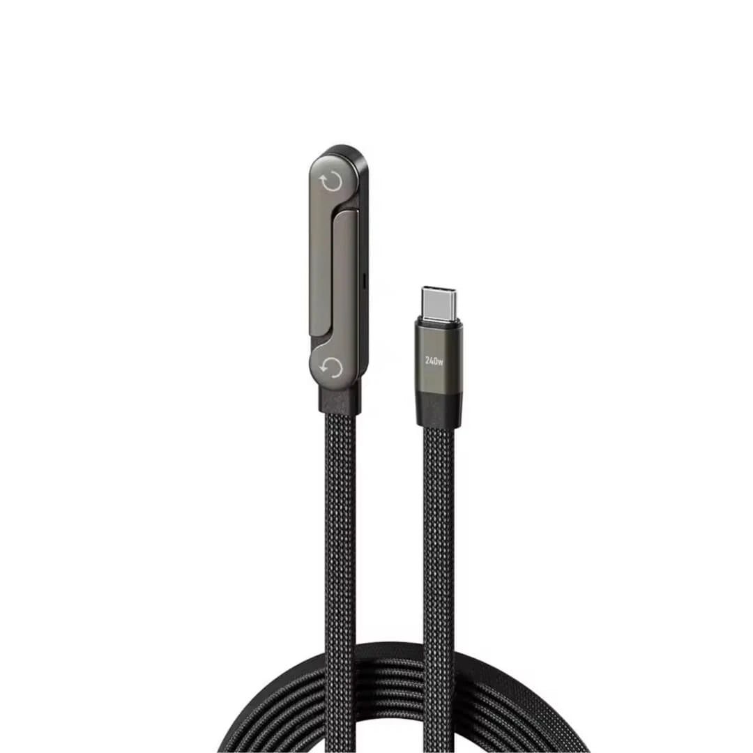 【スタンド付き】 急速充電折りたたみケーブル 手にフィットするデザイン